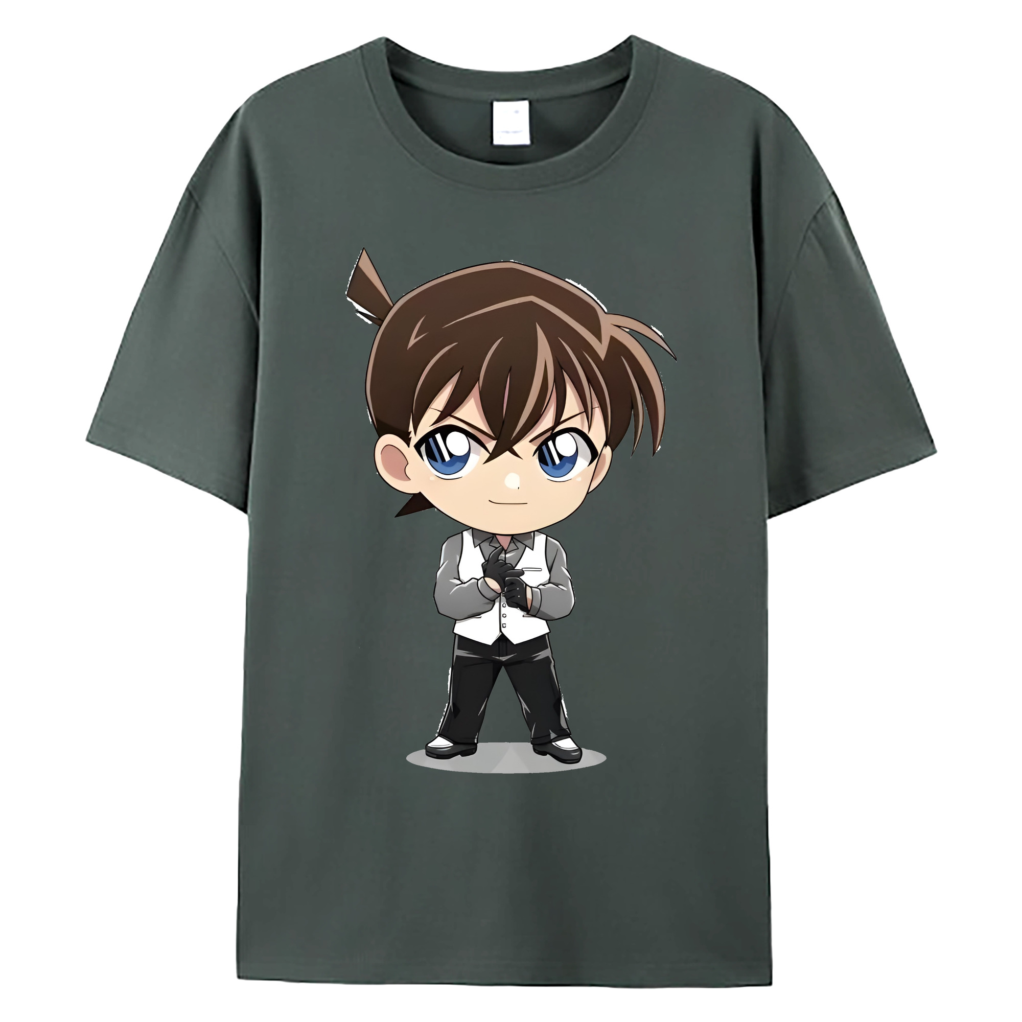 （画像用） 名探偵コナン 江戸川 コナン Detective Conan Conan Edogawa 綿100％ メンズ半袖Tシャツ｜肌触りやわらか＆通気性